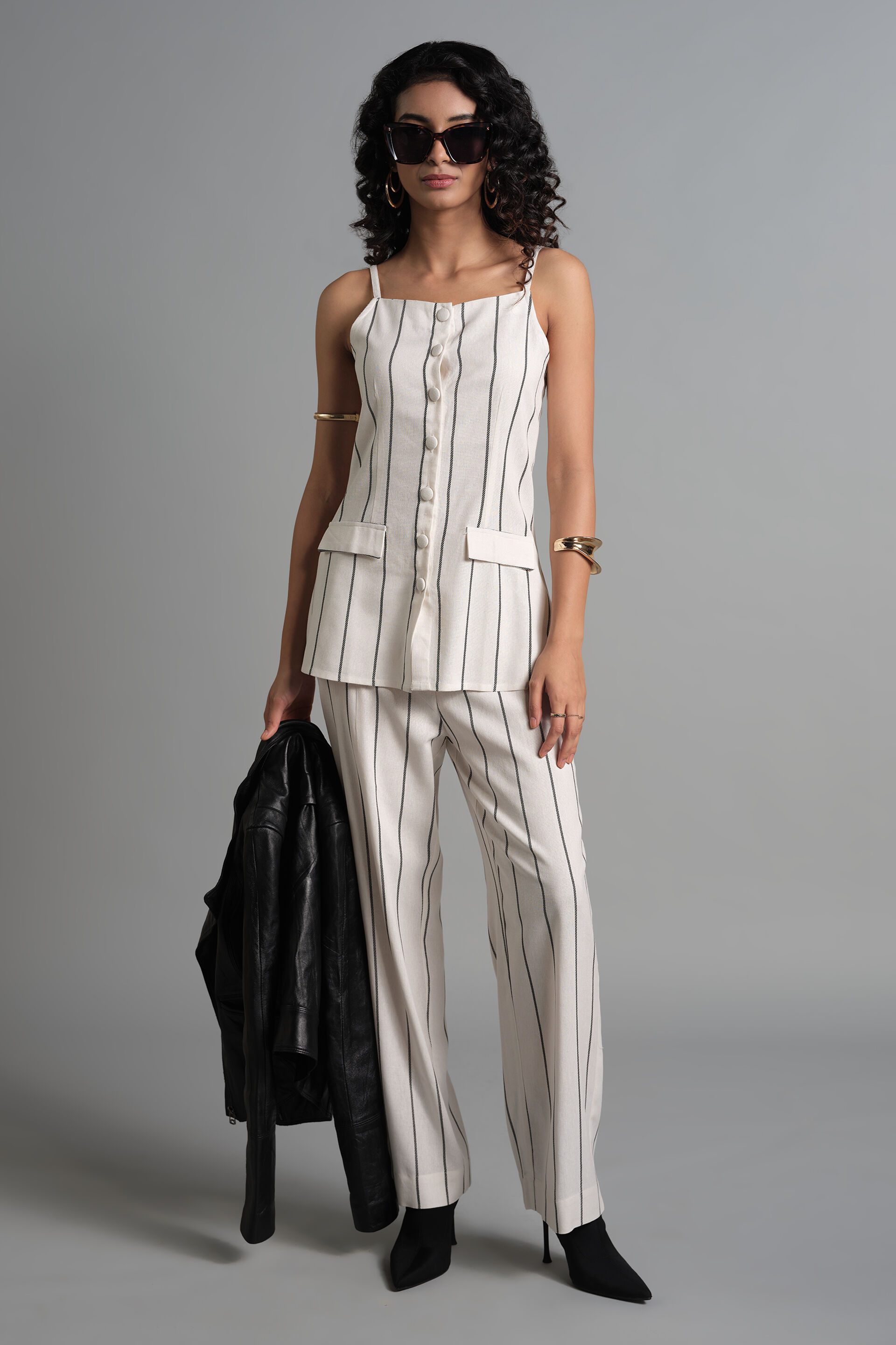 Striped Stunner Top, White, image 2